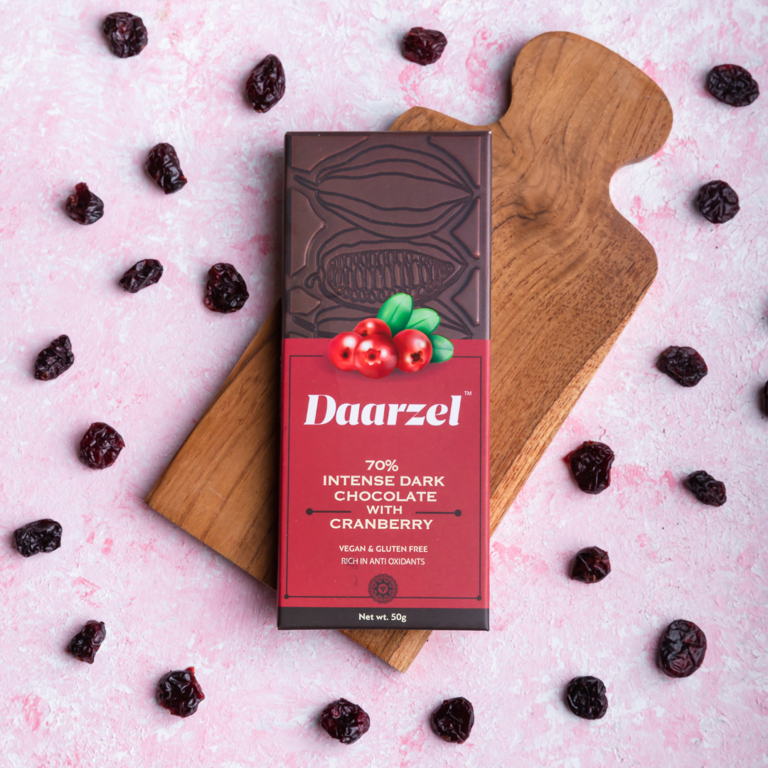 70% Intense Dark Chocolate with Cranberry | Vegan & Gluten Free