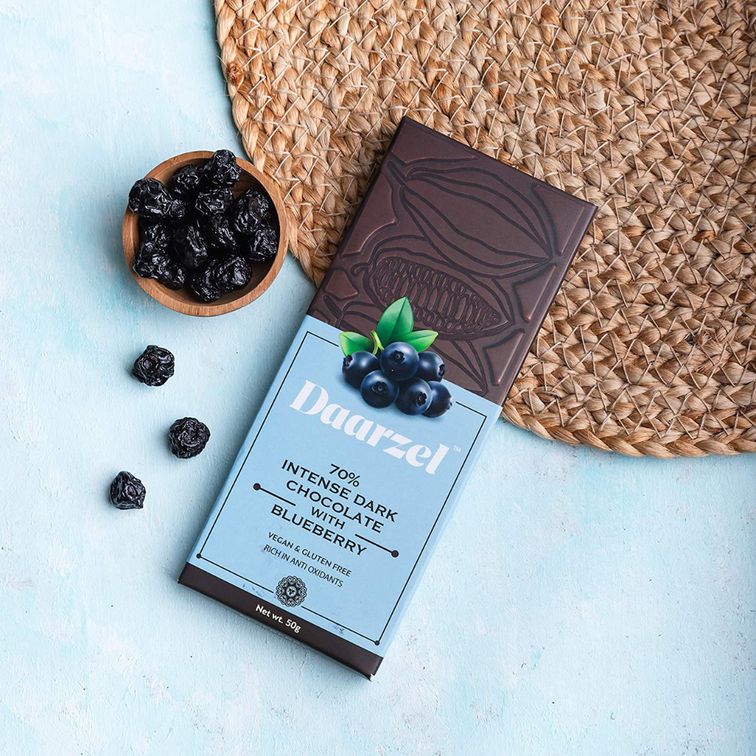 70% Intense Dark Chocolate with Blueberry | Vegan & Gluten Free