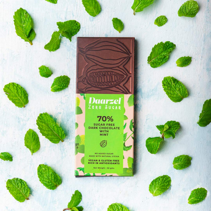 Sugar free Dark chocolate with Mint | Keto | Vegan & Gluten Free