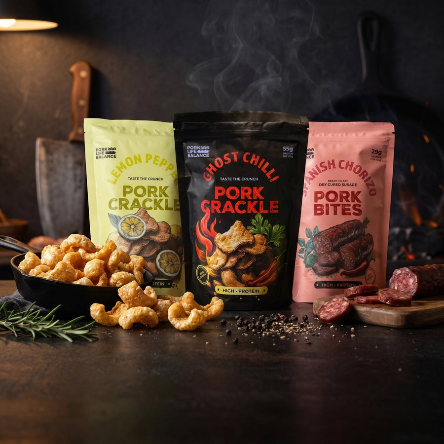 PLB Originals — house-made pork crackle and cured bites